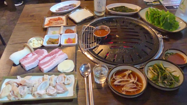  경성대부경대맛집은 숯불애 대연동회식장소 삼겹살과 막창 먹방