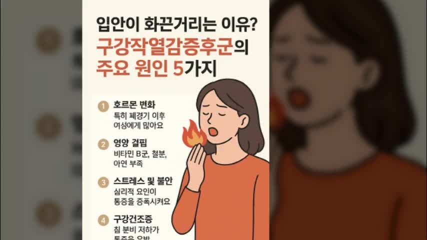 구강작열감증후군 치료법 총정리 — 약물, 생활습관, 심리치료까지