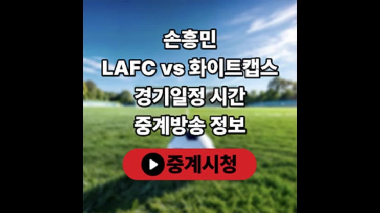 <b>손흥민</b> LAFC 화이트캡스 8강전 경기일정 중계방송 <b>MLS</b>
