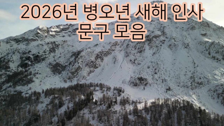 2026년 병오년 새해 인사말 문구 모음, 센스 있고 정겨운 덕담 추천 : 네이버 블로그