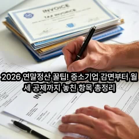 2026 연말정산, 중소기업 감면 및 월세 공제 더 받는 꿀팁은?