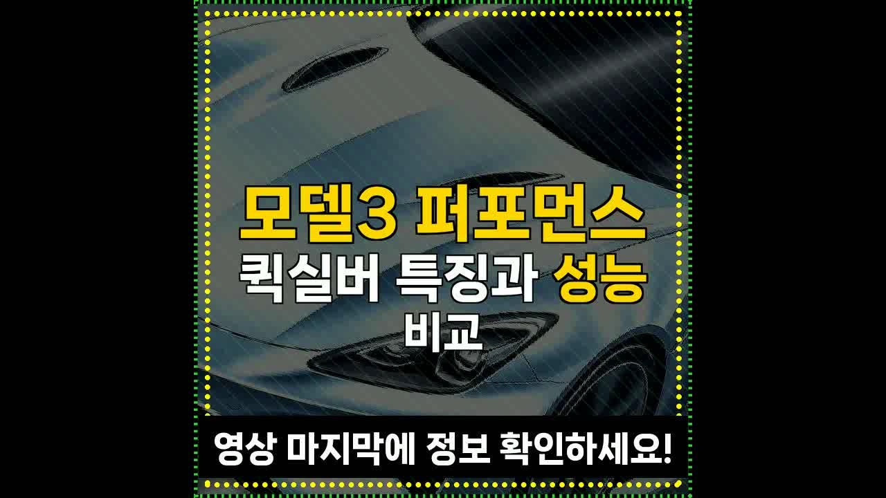 모델3 퍼포먼스 퀵실버 특징과 성능 비교