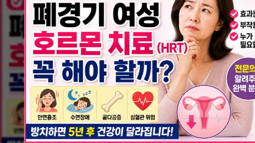 폐경기 여성 호르몬 치료(HRT) 꼭 해야 할까? 효과와 부작용 현실 분석