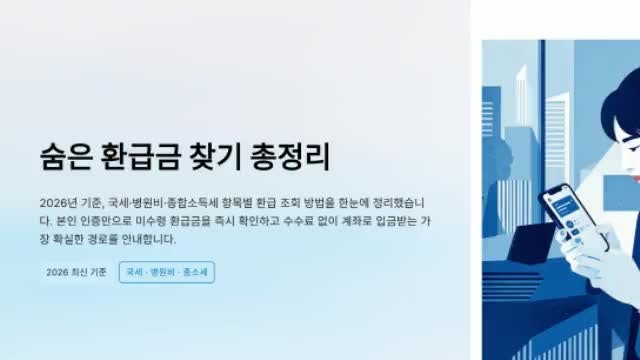 숨은 환급금 찾기 총정리｜국세·병원비·종합소득세 환급 조회 방법