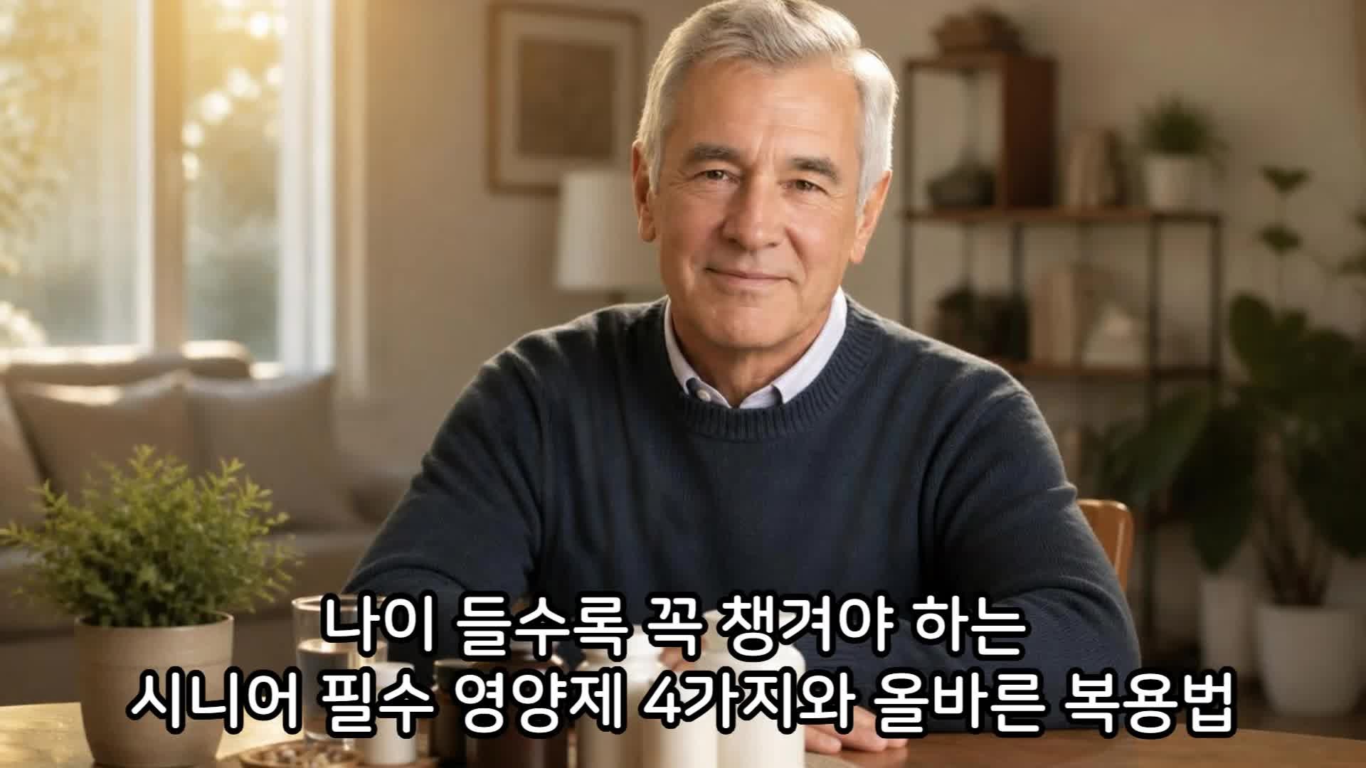 나이 들수록 꼭 챙겨야 하는 시니어 필수 영양제 4가지와 올바른 복용법