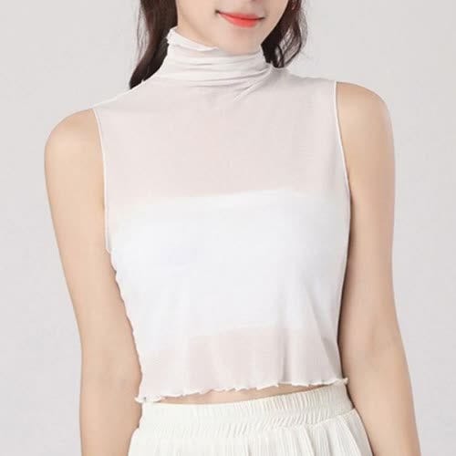 레이어드 여성 터틀넥 블라우스 페이크 시스루 소재로 간절기 완벽 대응