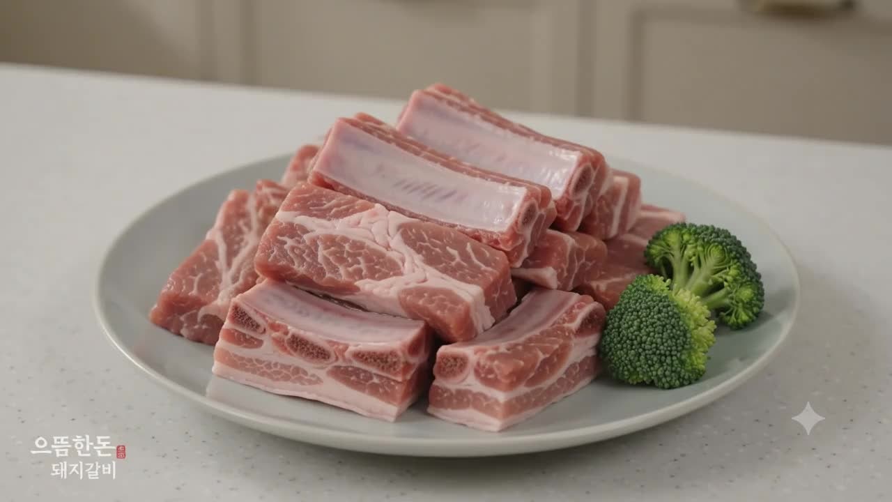 "고소하고 쫄깃한 우리 돼지! '으뜸한돈 돼지갈비 찜용 1kg'으로 완성하는 고품격 밥상"