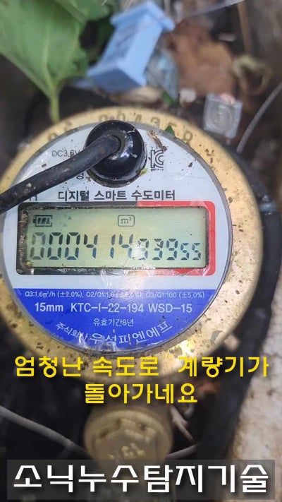 경산 남산면 단독주택 마당 — 부동전 아래쪽에서 새던 물이 한 달 30만 원 수도요금의 원인이었습니다 현장 사진 2