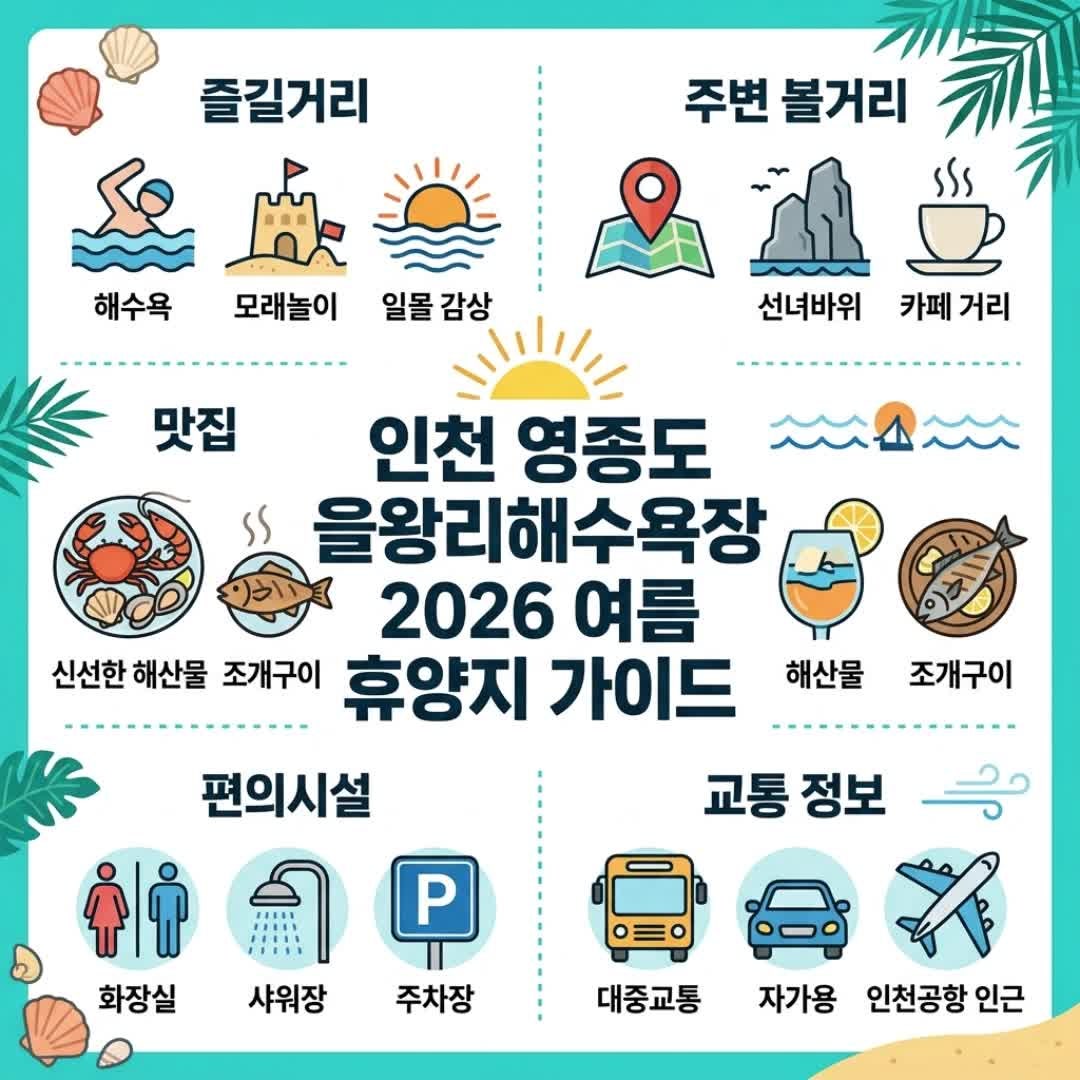 인천 영종도 을왕리해수욕장 숙소 맛집 추천부터 샤워장 파라솔 꿀팁까지 총정리