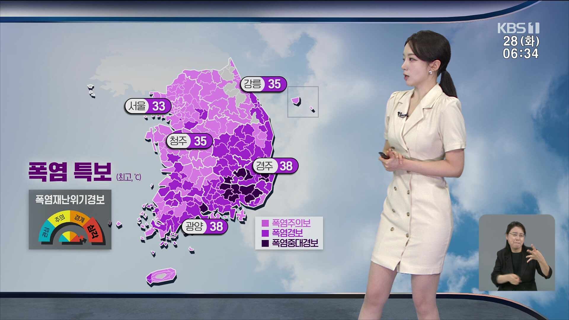 2026년 7월 28일 KBS뉴스광장 날씨예보(폭염특보, 열대야, 소나기, 최고기온, 주간날씨)