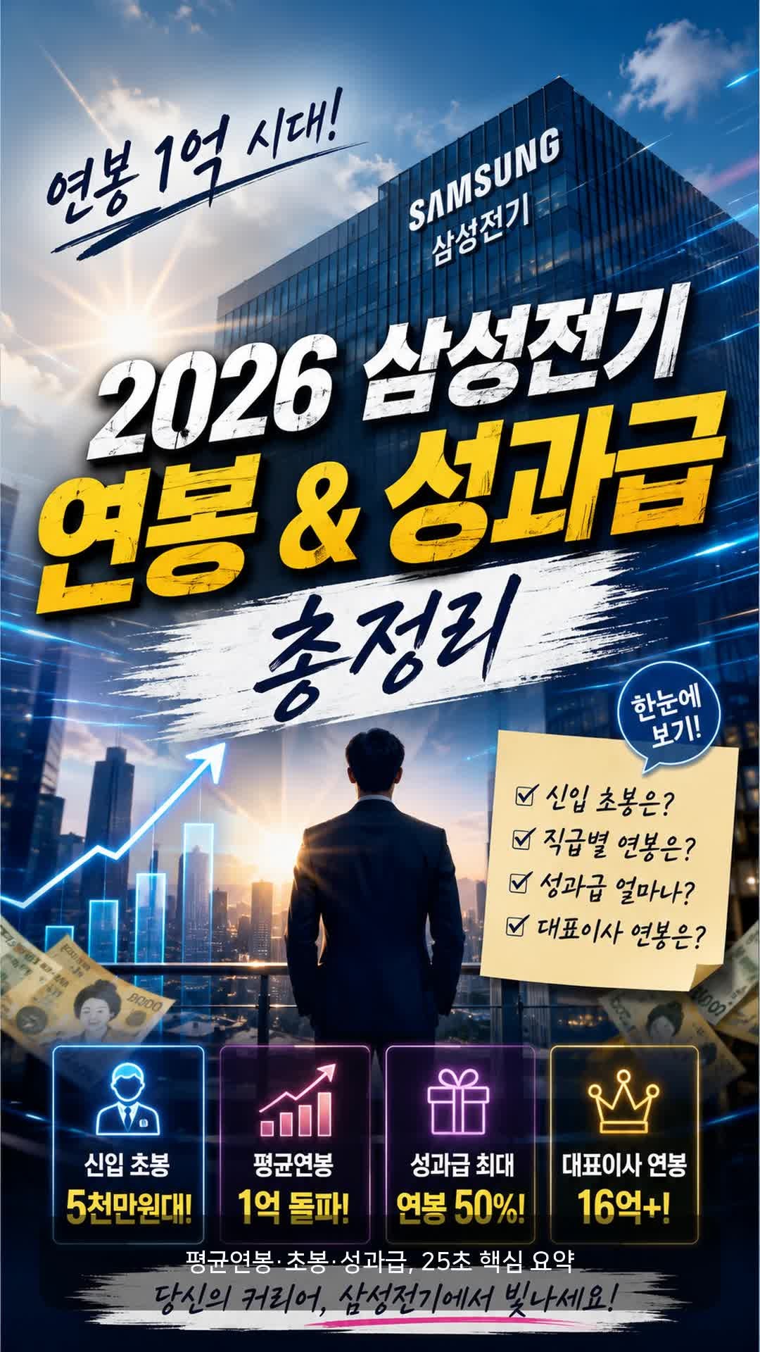 삼성전기 평균연봉 1억 돌파! 2026 삼성전기 신입·직급별 연봉과 성과급 총정리