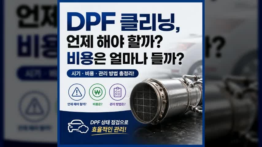 DPF 클리닝, 언제 해야 할까? 비용은 얼마나 들까?