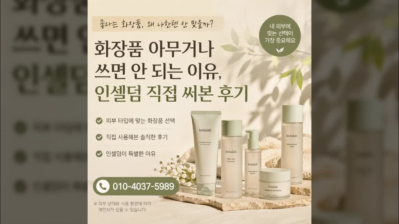화장품 아무거나 쓰면 안 되는 이유, 인셀덤 후기