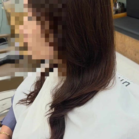 레이어드c컬펌 밀본 펌제 시술 - 호박넝쿨헤어 명장동 미용실 시술 사례