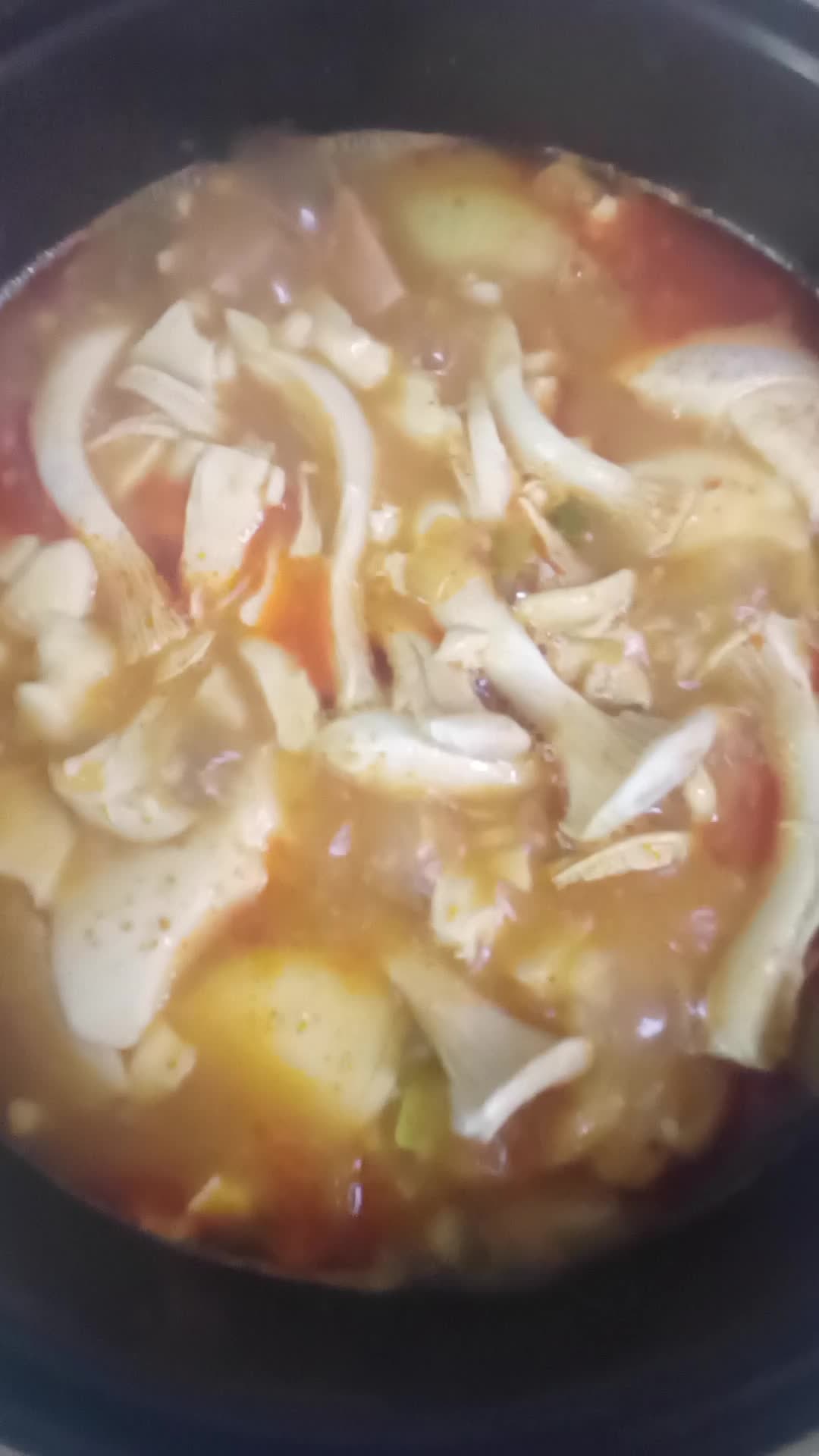 순두부감자스팸찌개 - 야채듬뿍 순두부감자스팸찌개 만들기