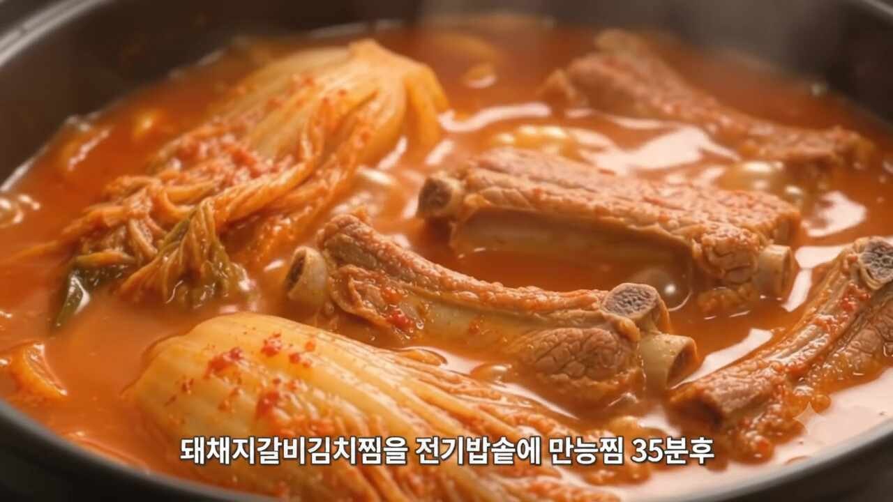 식감 살린 전기밥솥 돼지갈비 김치찜 레시피