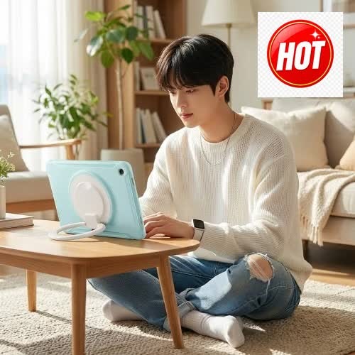 갤럭시탭 A11 플러스 케이스 범퍼 회전 마카롱 아머 블랙, 탭 A11+로 편리한 일상이 시작됐어요