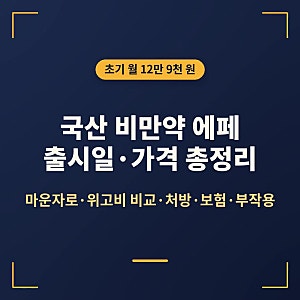 국산 비만약 에페 출시일·가격 총정리, 비만치료제 종류 마운자로·위고비 비교와 처방·보....