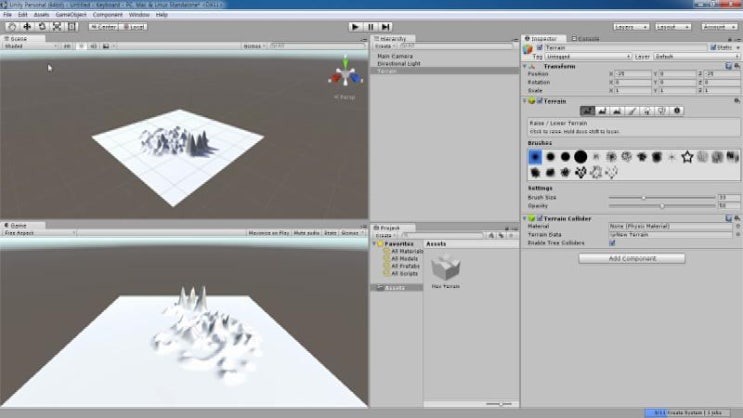 [유니티 3D 강좌] Unity 3D 키보드로 큐브 조작하기, 지형 만들기, 점프 구현