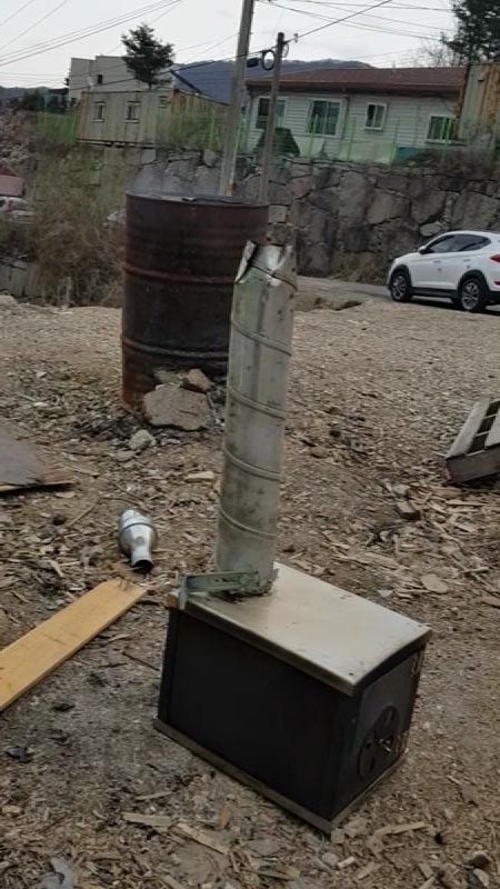 캠핑 미니 화목 난로 로켓스토브 두번째 만들기
