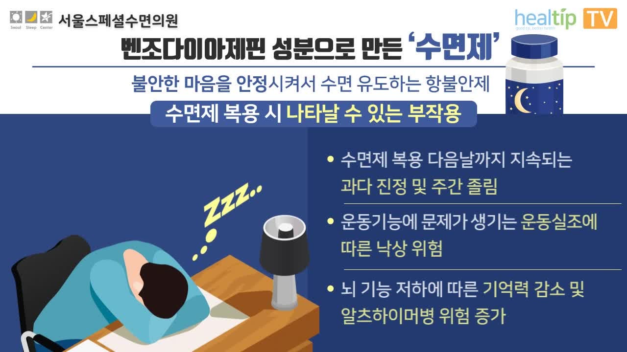 수면유도제의 부작용을 유발하는 약을 말했어요.