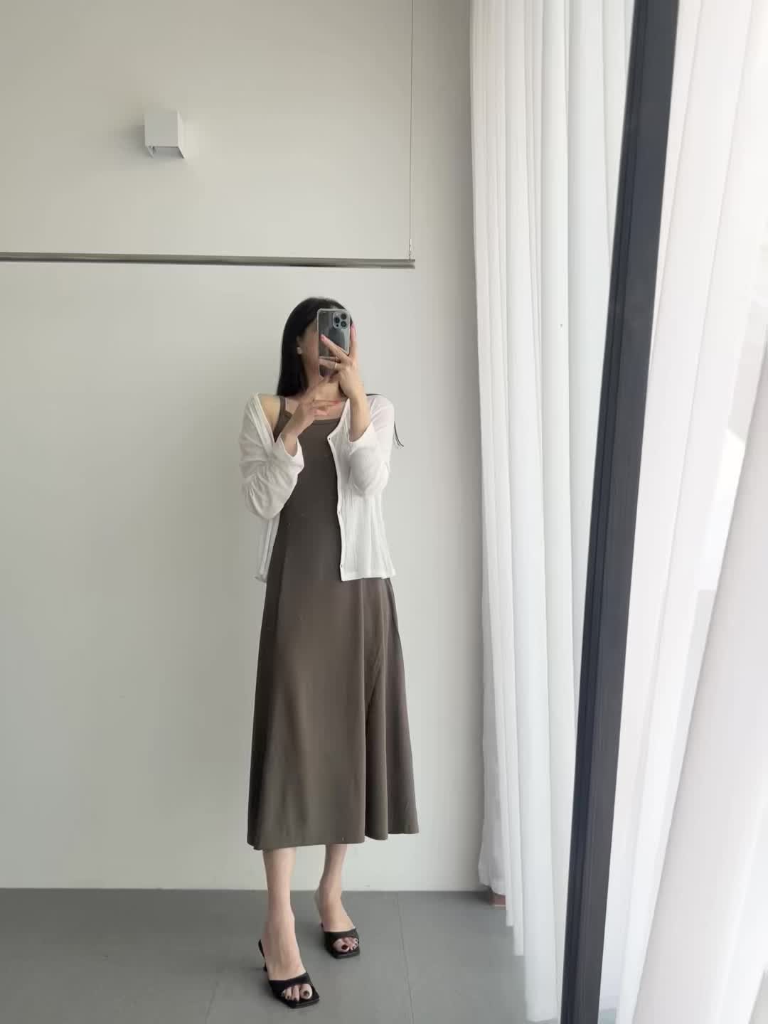 스판 나시 a라인 롱원피스 동영상