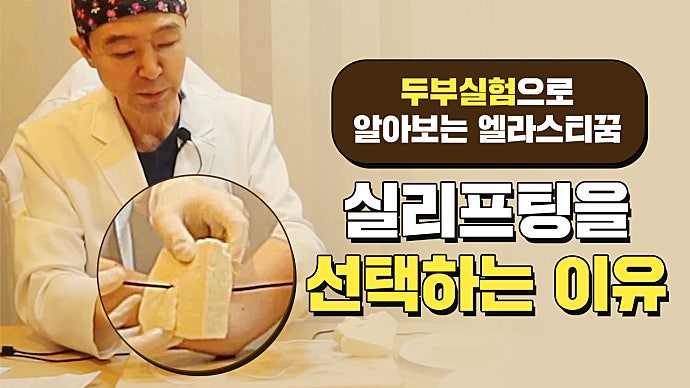 실리프팅 종류가 고민된다면? 엘라스티꿈 두부실험으로 결정하기 동안성형 잘하는 병원