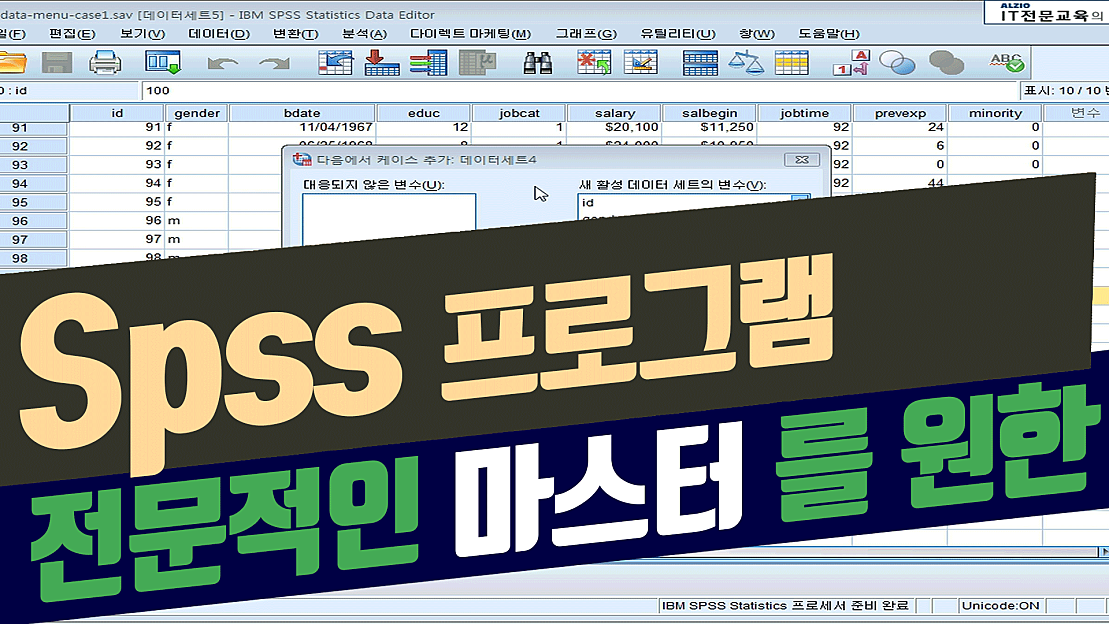 Spss 기초 부터 전문적인 마스터 를 원한다면 이 영상으로 OK basic Tutorial - 네이버 TV