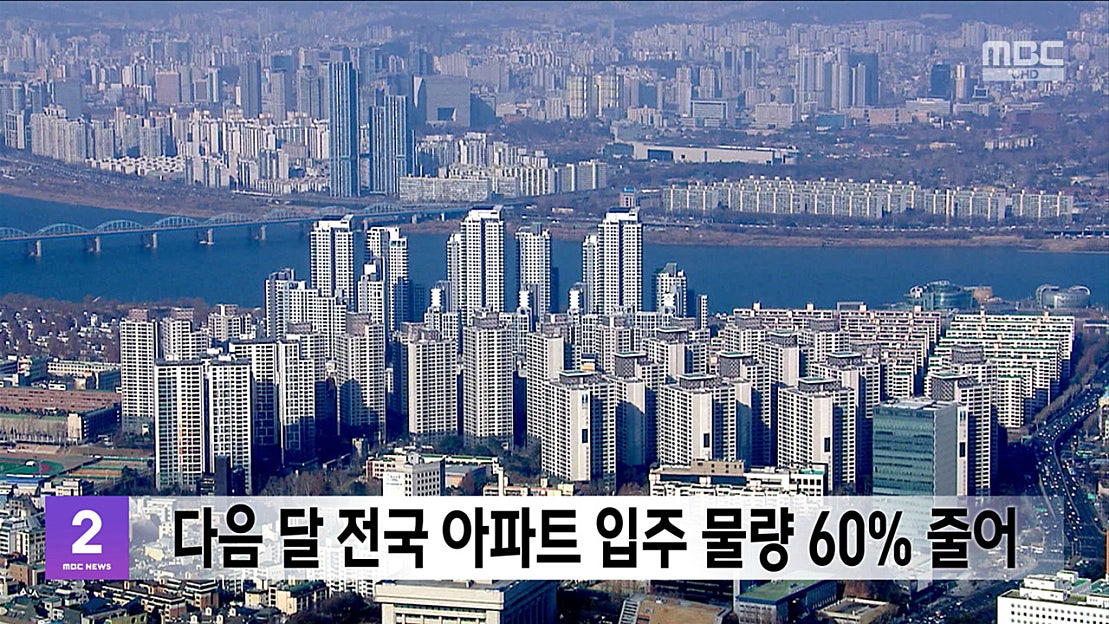 다음 달 전국 아파트 입주 물량 60% 줄어 - 네이버 TV