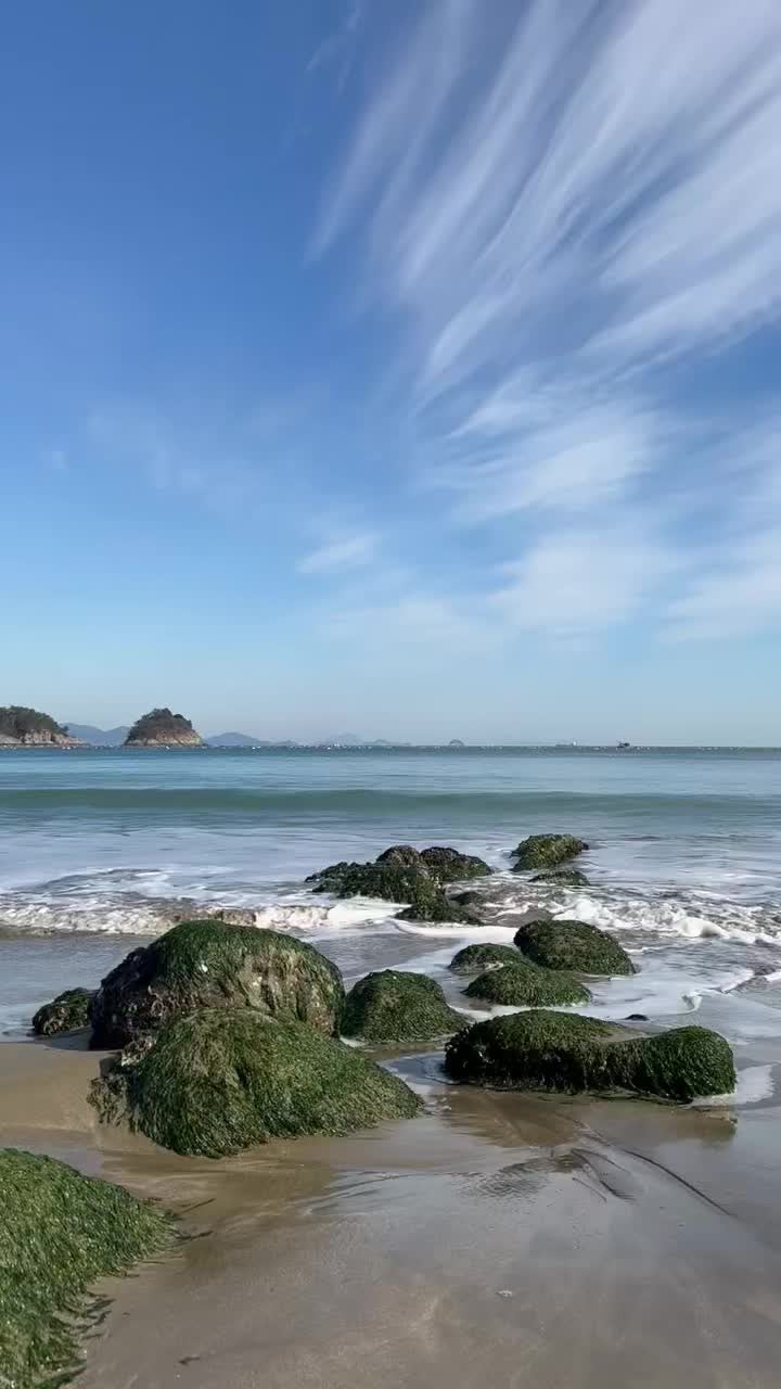 여수 몽돌해수욕장 파도 소리와 함께 힐링