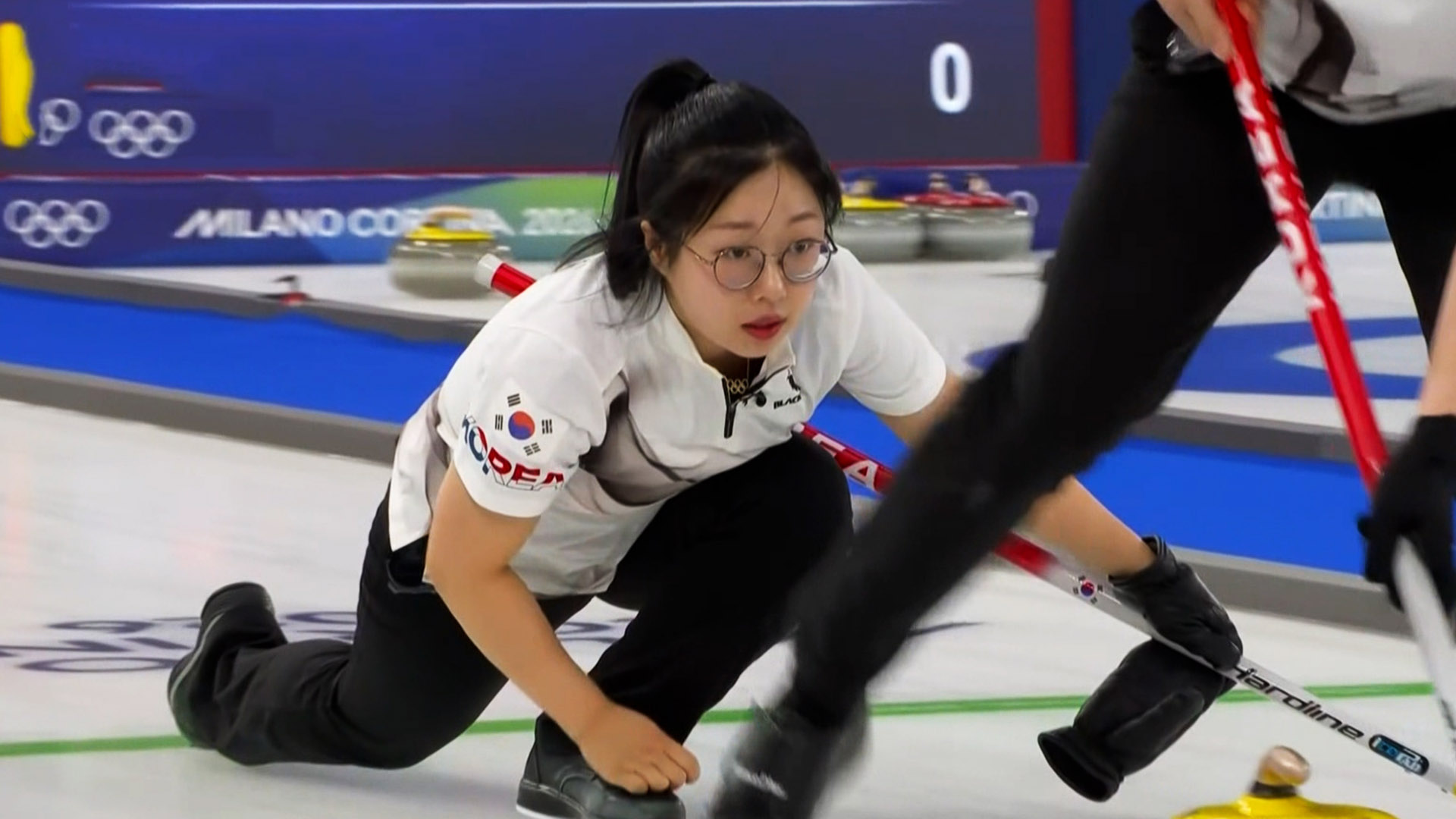 1엔드에서 1점 획득하며 리드하는 대한민국