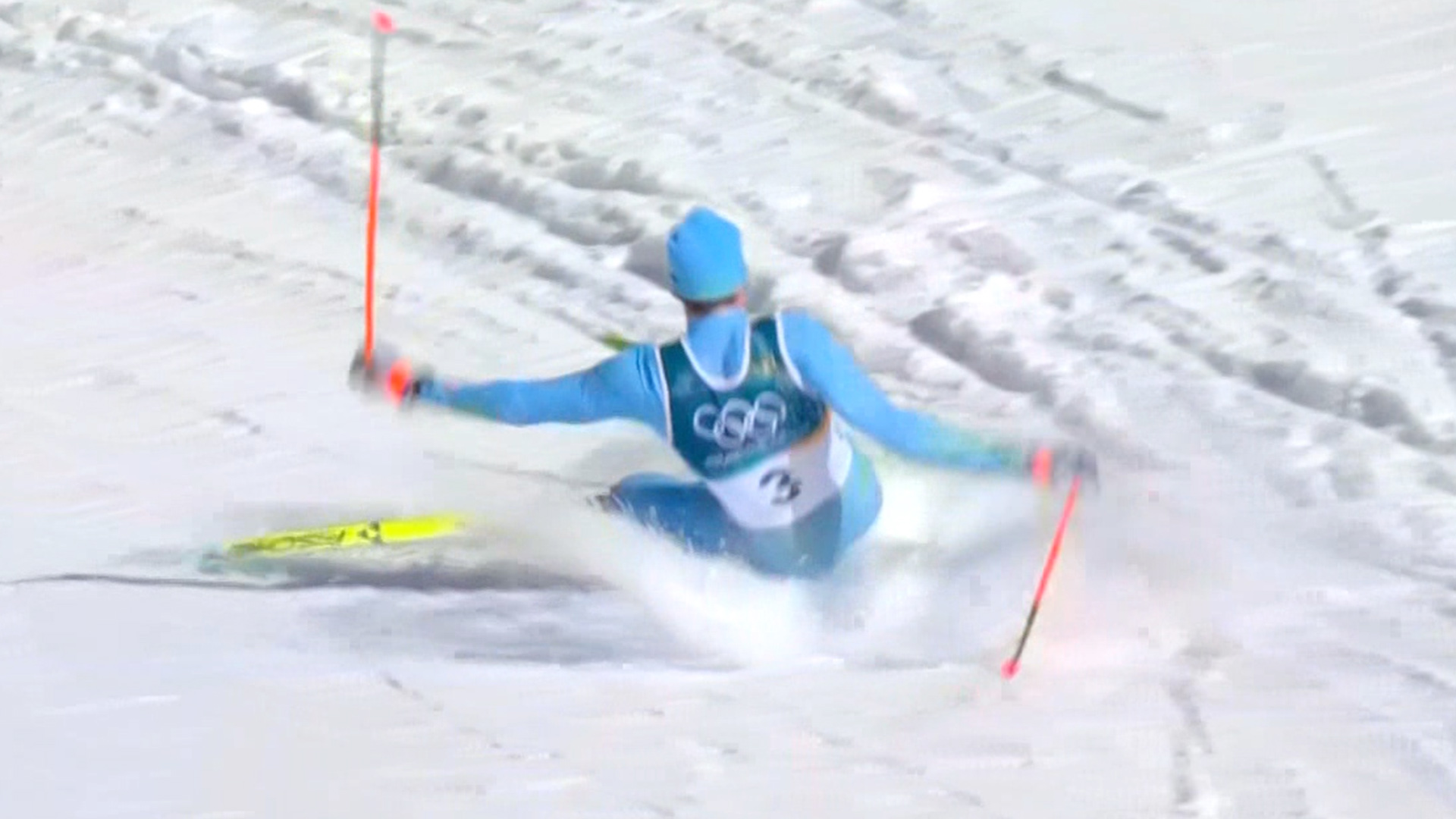 '눈이 너무 많이 녹았나...' 중심을 잃고 넘어지는 네이츠 슈테른