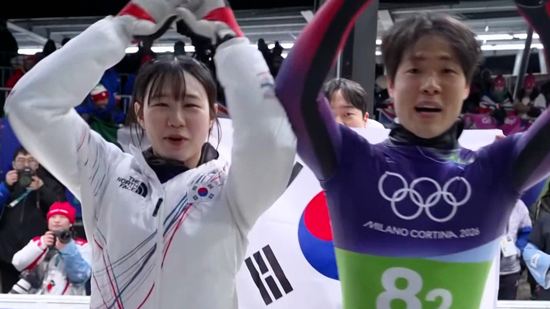 '새해 복 많이 받으세요~' 혼성 단체 레이스를 마친 홍수정-정승기