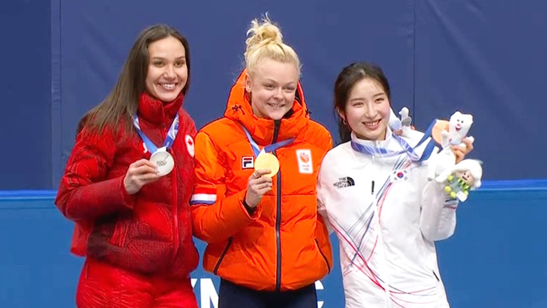 '대한민국 3번째 쇼트트랙 메달' 쇼트트랙 여자 1000m 시상식
