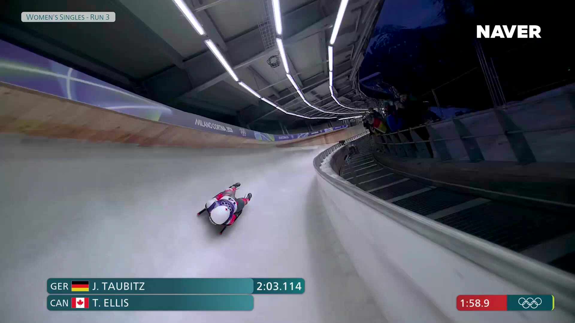 루지 여자 싱글 3&4차 풀영상 [2026 밀라노 코르티나 동계올림픽]