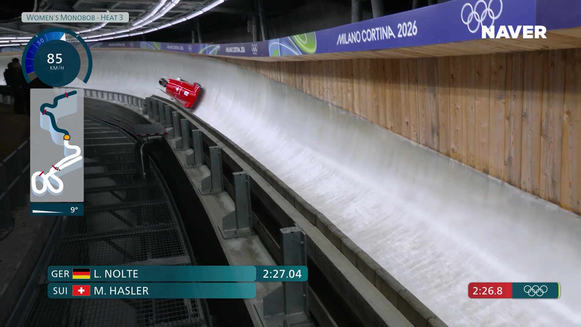 봅슬레이 여자 모노봅 런3 풀영상 [2026 밀라노 코르티나 동계올림픽]