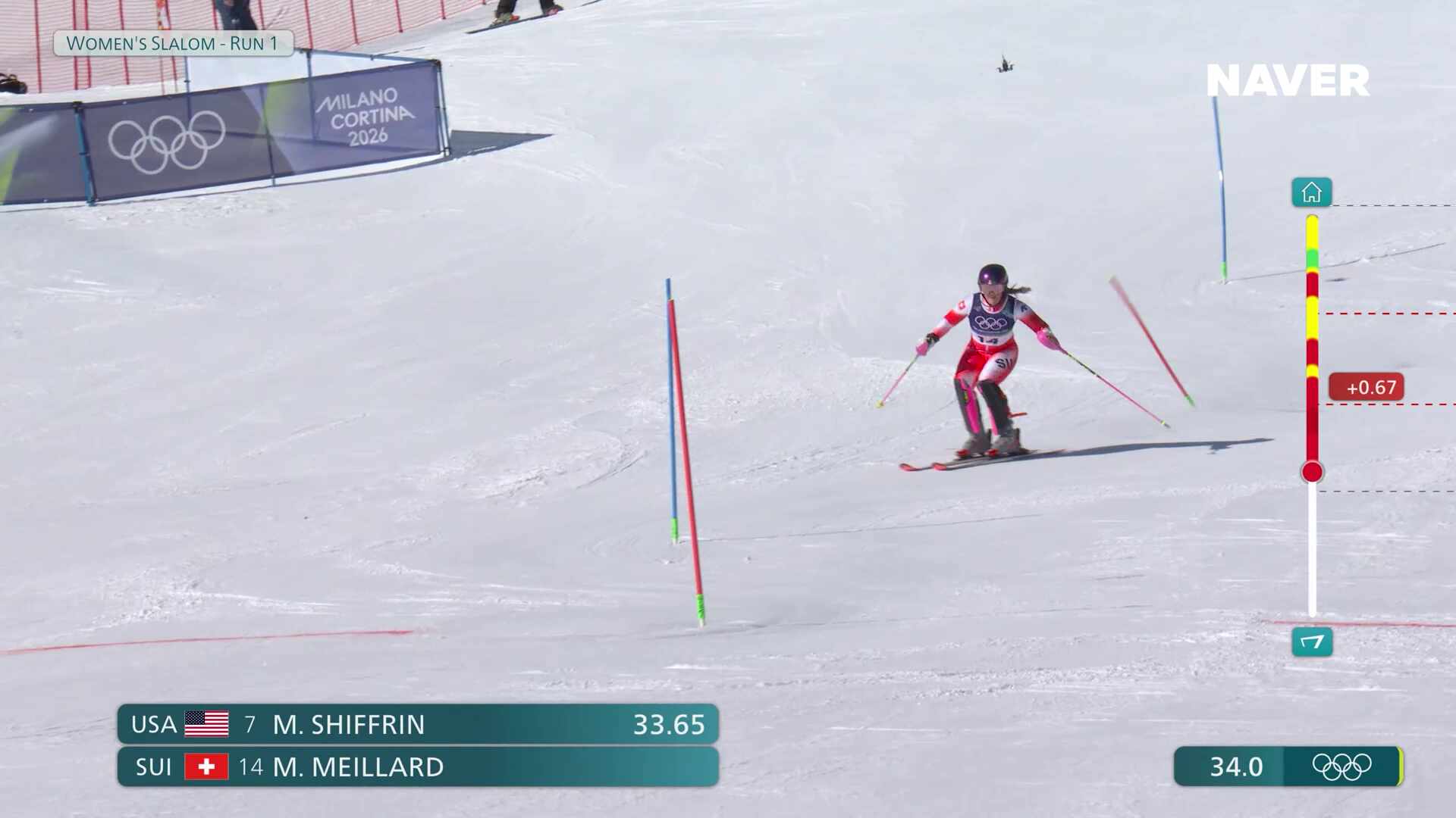 알파인스키 여자 회전 런1 풀영상 [2026 밀라노 코르티나 동계올림픽]