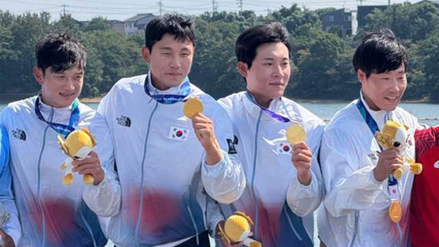 '2전 3기' 4인승 카약 금메달 한풀었다.."같이 따서 더 좋아요"